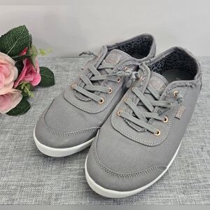 BOBS from Skechers Shoes Womens Size W9 Grey Canvas Memory Foam Casual